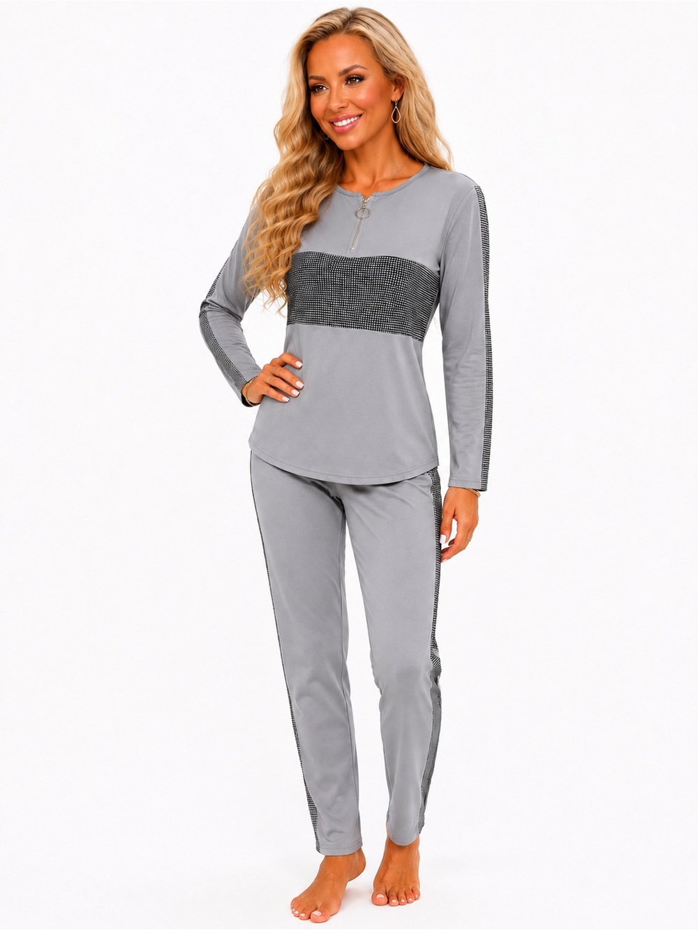 Chic Gray Athleisure Lounge Set | Quarter Zip Matching Set | SIZE SMALL | NWOT